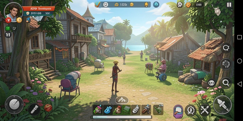 Screenshot gameplay ADI99 menunjukkan interaksi karakter yang menarik.