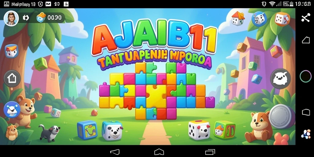 Tampilan gameplay AJAIB11 yang penuh warna dan menantang.