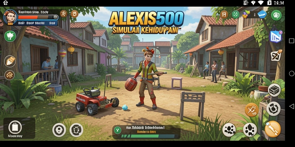 Tampilan gameplay ALEXIS500 yang interaktif dan mendalam.