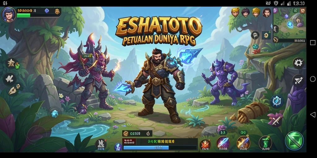 Tampilan gameplay yang menarik dari ESHATOTO dengan petualangan RPG.