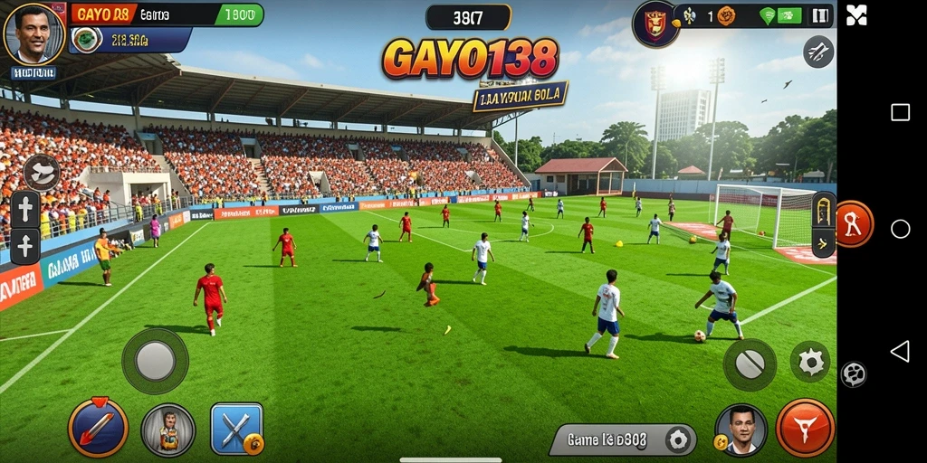 Tampilan seru dari gameplay GAYO138 yang menampilkan aksi sepak bola.