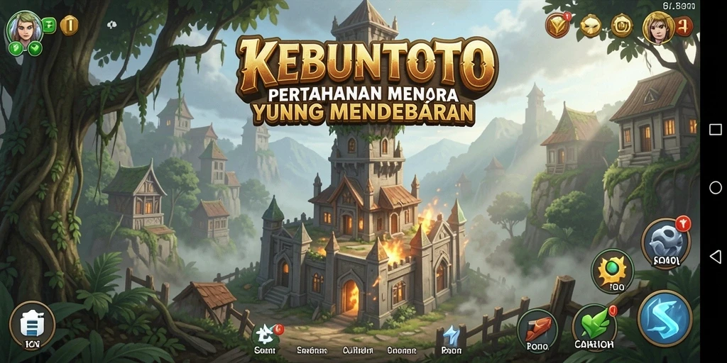 Menampilkan gameplay seru dari KEBUNTOTO dalam strategi Tower Defense.