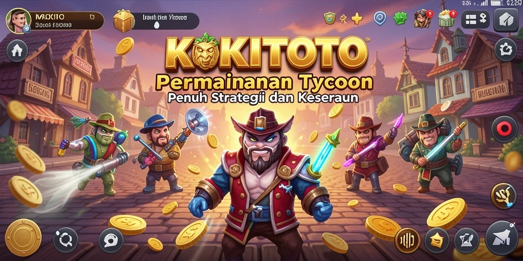 Tangkapan layar gameplay KOKITOTO menampilkan serunya membangun strategi bisnis.