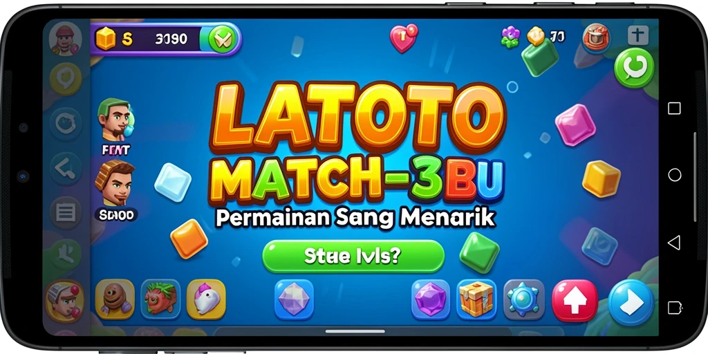 Tangkapan layar gameplay LATOTO yang menampilkan keseruan Match-3.
