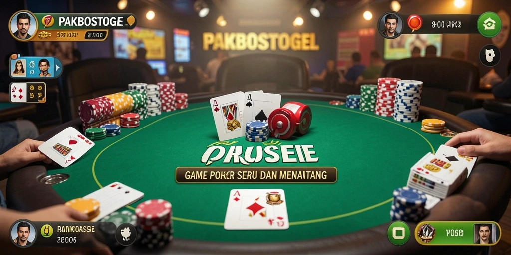 Tampilan gameplay Poker yang seru dan interaktif.