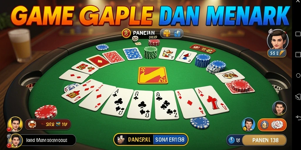 Tampilan gameplay seru PANEN138 dalam permainan Gaple.