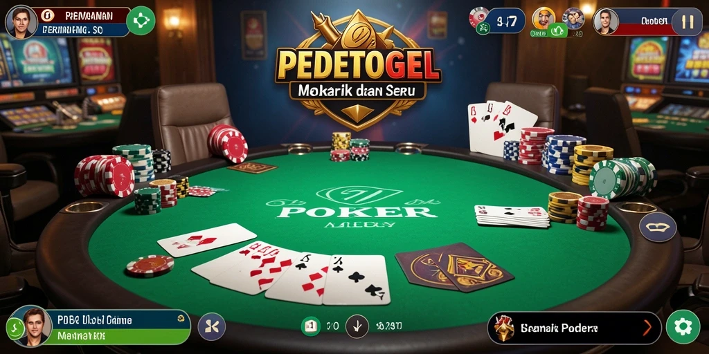 Tampilan gameplay seru di PEDETOGEL yang penuh aksi poker.