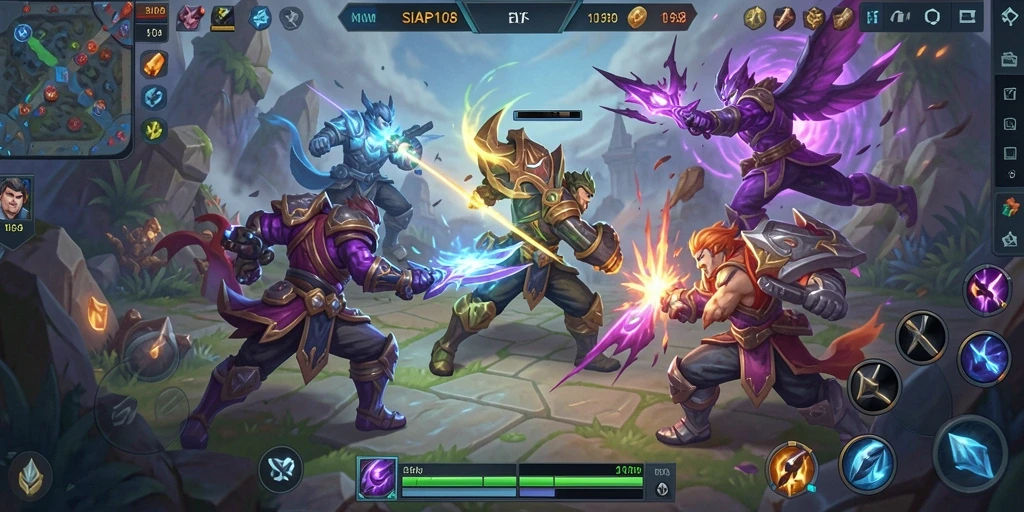 Gameplay seru dan kompetitif di SIAP108 MOBA.