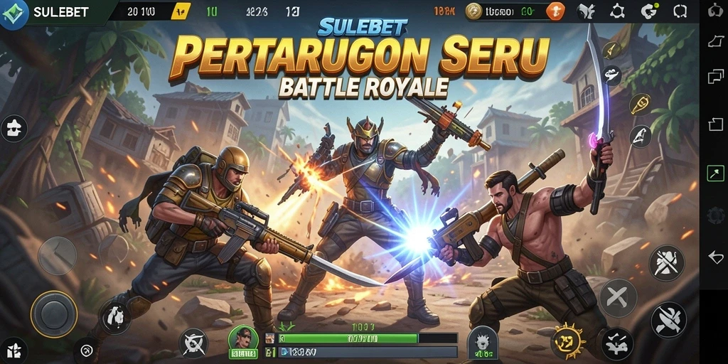 Tangkapan layar SULEBET menampilkan aksi penuh adrenalin dalam pertempuran Battle Royale.