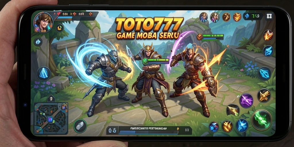 Screenshot utama TOTO777 menampilkan aksi seru dalam pertempuran MOBA.