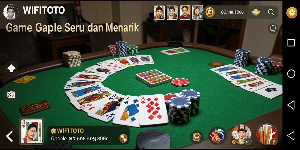Tampilan gameplay WIFITOTO yang menarik dan menyenangkan saat bermain Gaple.