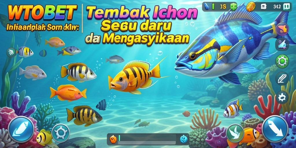 Tampilan utama gameplay WTOBET dengan aksi menembak ikan yang seru.