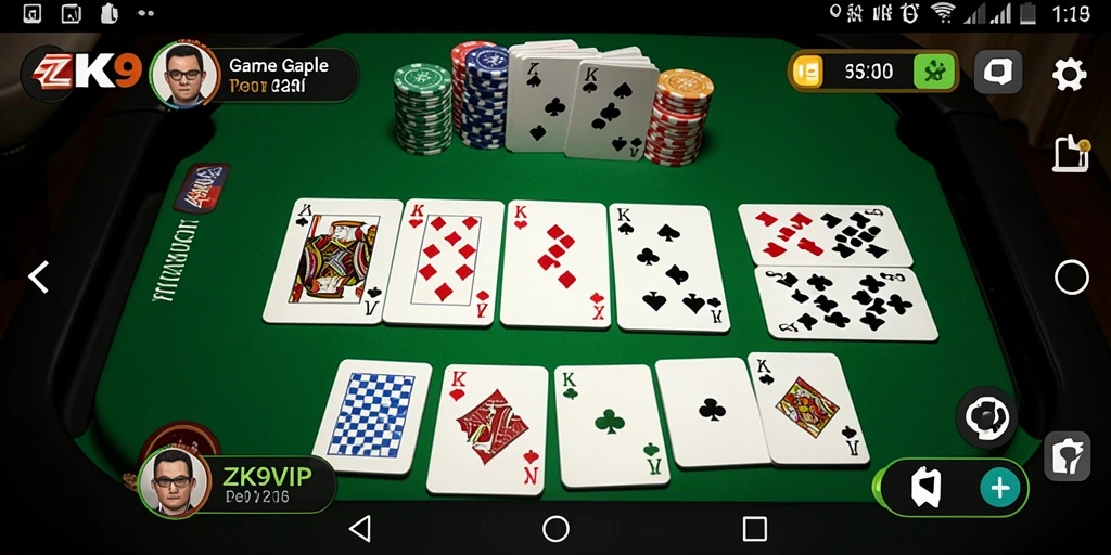 Tampilan menarik dari gameplay Gaple di ZK9VIP.